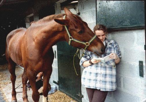 Ulrich et moi en train d'apprendre une reprise de dressage